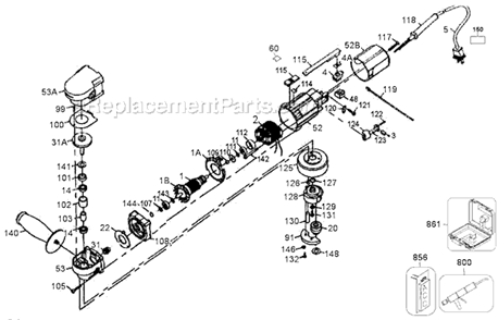 Page A Diagram and Parts List for 7424 Type 2 Porter Cable Sander Polisher